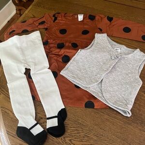 Carter’s NWT Polka Dot Dress with Tights and Vest 18 Months